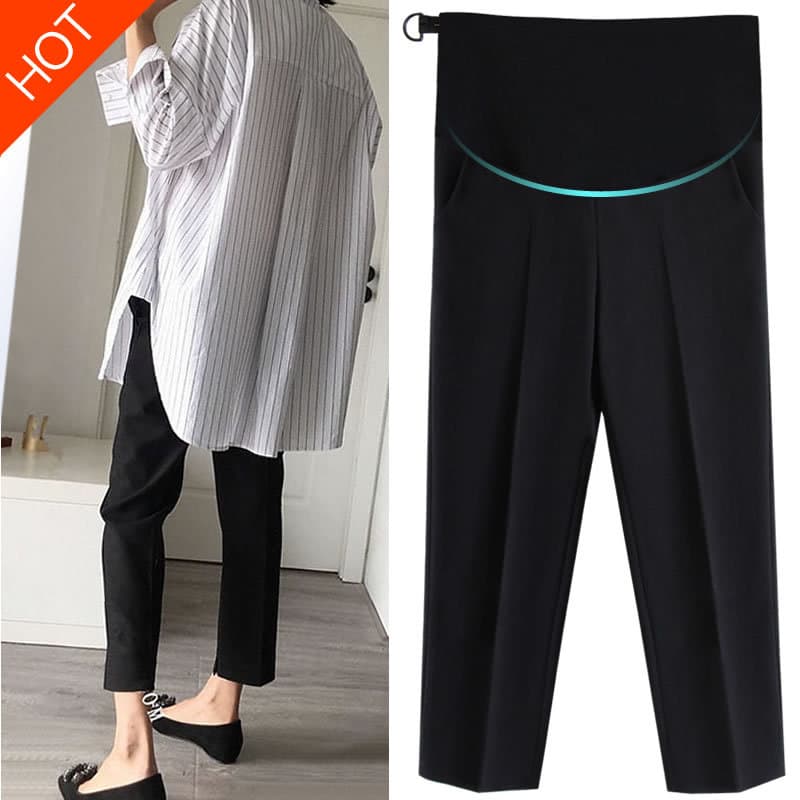 Maternity Pants for Spring and Autumn Outerwear, Casual Suit Pants, Spring and Summer Thin Loose Cropped Wide-Leg Pants, Leggings, Summer Wear, Autumn Wear
