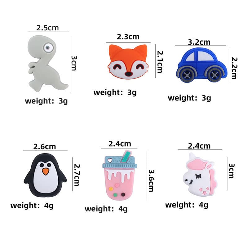 Baby silicone ice cream cup teething beads, bulk penguin beads, DIY baby teething nipple, anti-drop chain.
