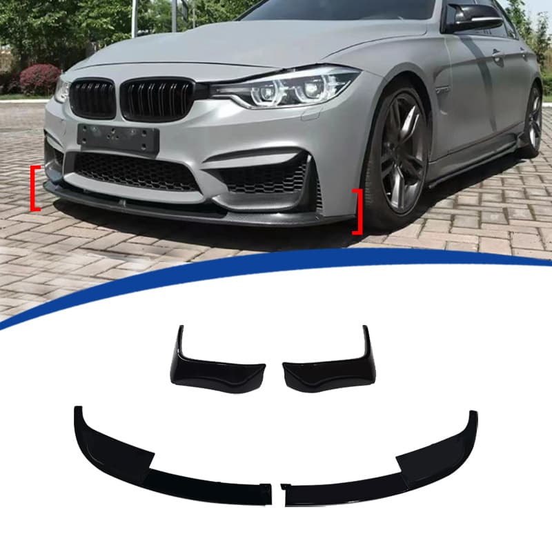 Suitable for 13-19 BMW 3 Series F30 modified M3 front shovel front lip MP model 4-stage ABS material