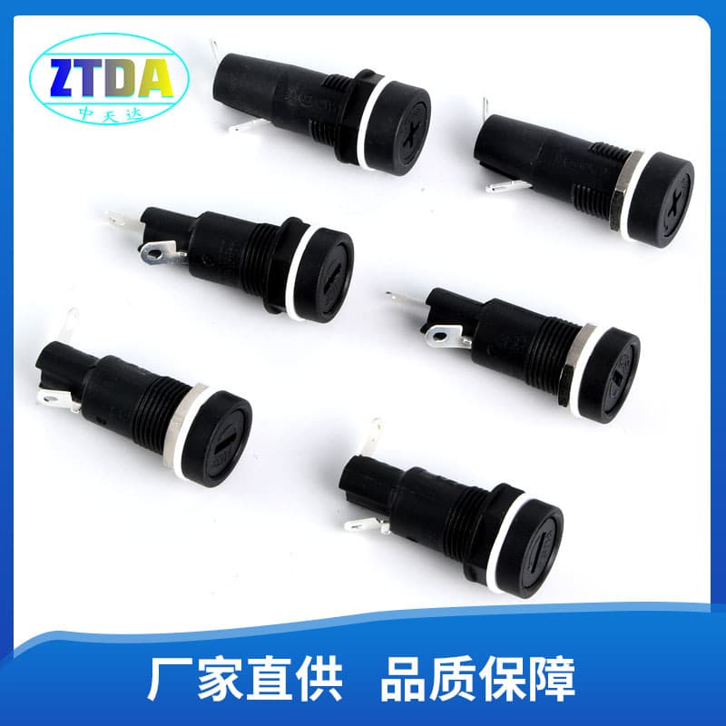 Custom Tubular 10A 5X20 Full Copper Silver-Plated Fuse Tube Holder 5*20 High Flame Retardant Fuse Holder