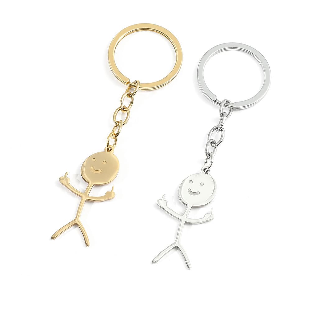 Funny Doodle Stainless Steel Keychain Mini Person Keyring Pendant Decorative Accessory Popular Jewelry Item From China