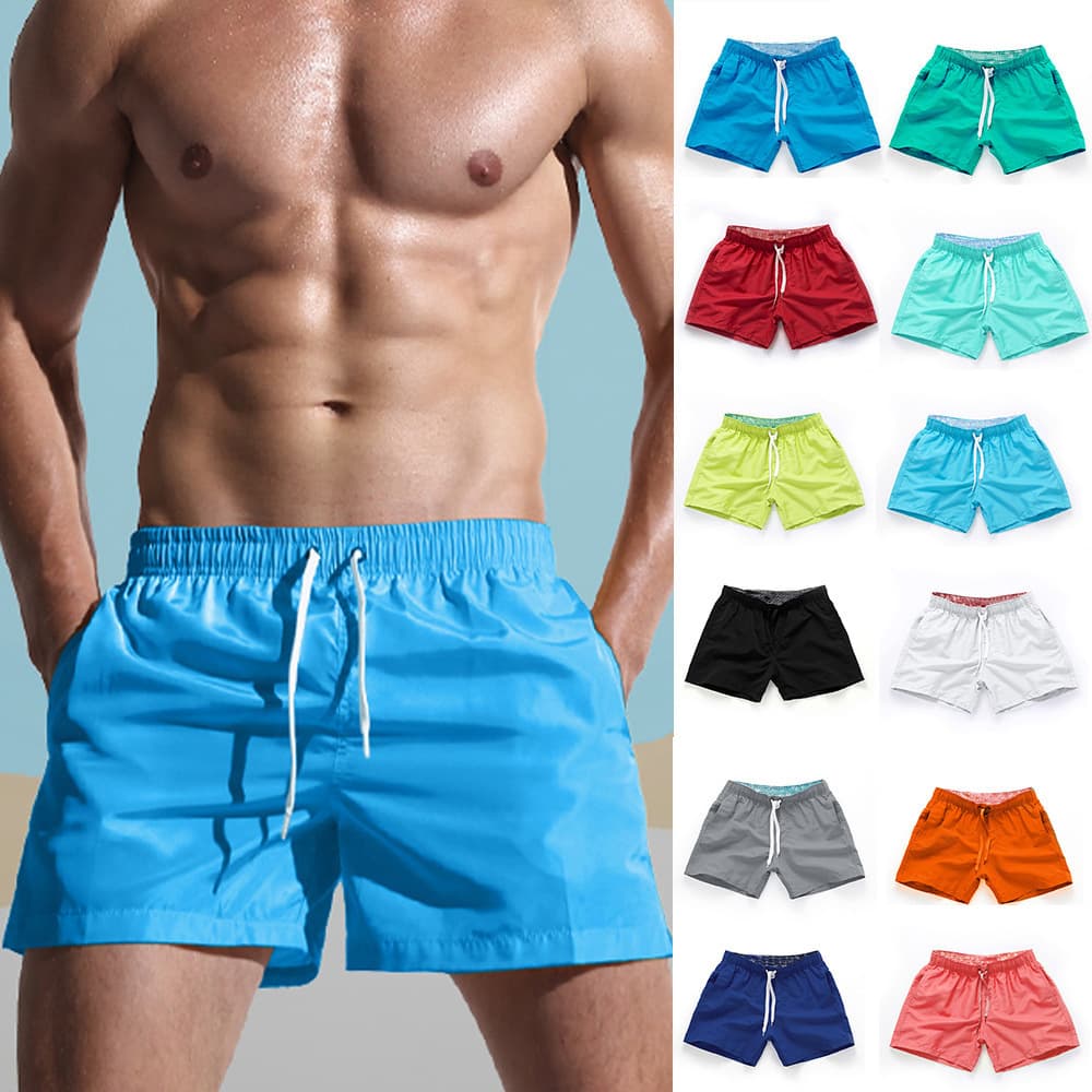 Popular beach pants men's shorts summer surf pants men's beach pants solid color European and American beach pants men's large pants