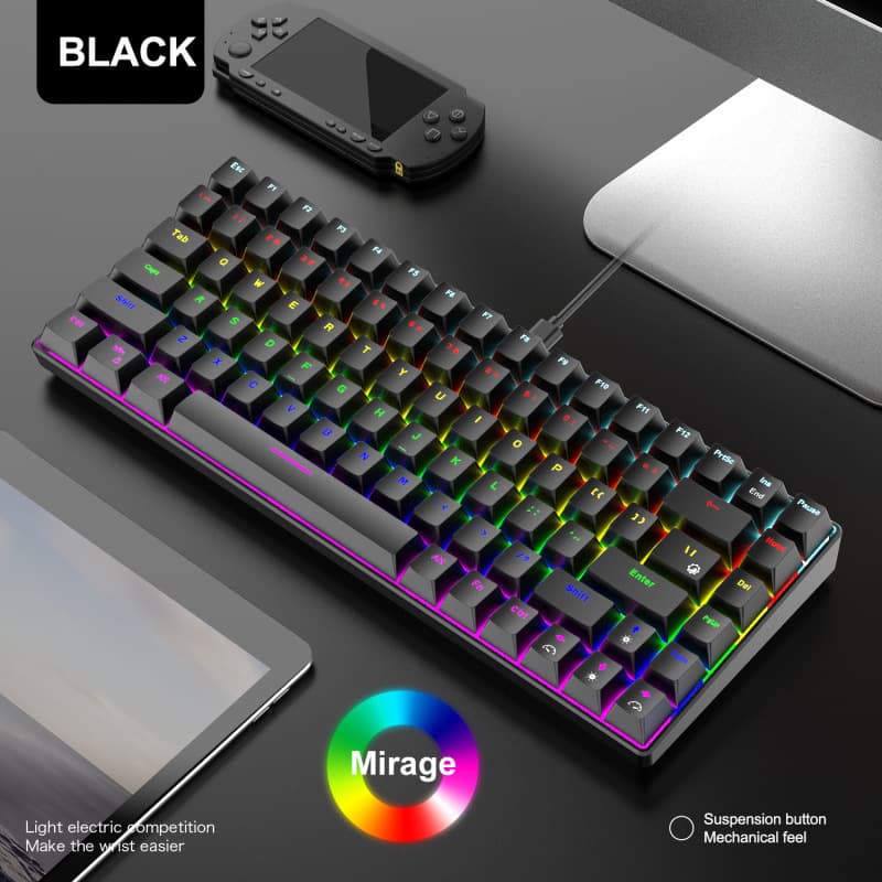 Xinmeng RF-84 Mechanical Keyboard 84-Key Gaming Keyboard for Tablet, Phone, Mac, Laptop, Gaming