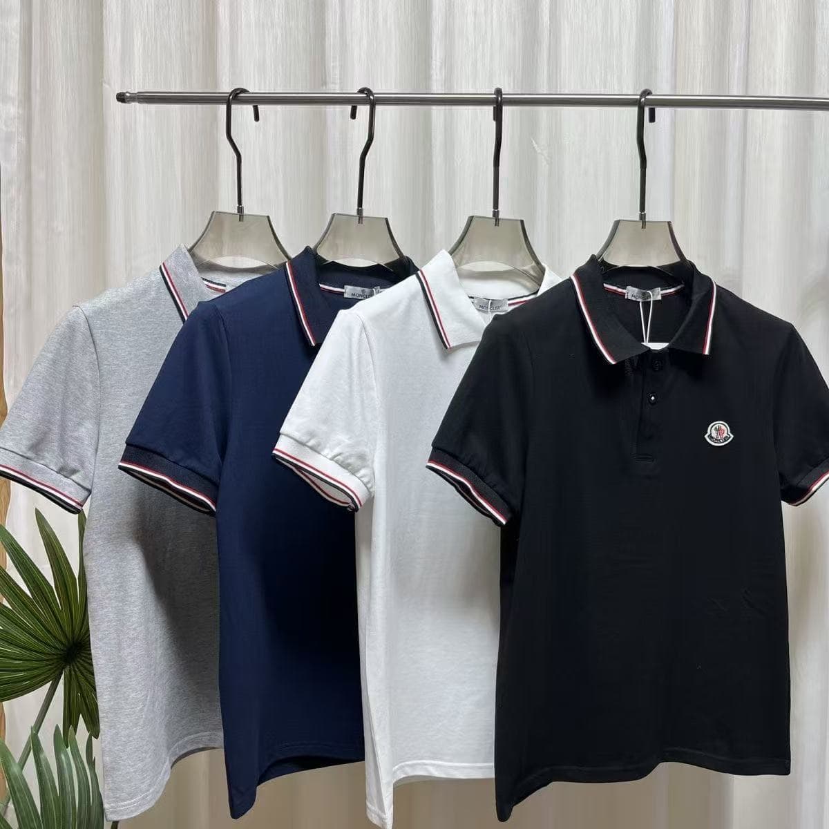 Spring/Summer Men's Polo Shirt, Loose Breathable Stand Collar, Solid Color Chest Badge Short Sleeve Cross-border Official Logo Top
