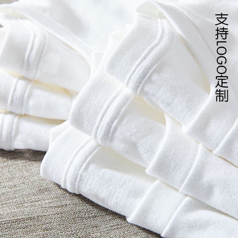 Factory Direct 250g Heavyweight Pure Cotton Long Sleeve T-Shirt for Women and Men, Unisex Solid White Round Neck Versatile Base Layer