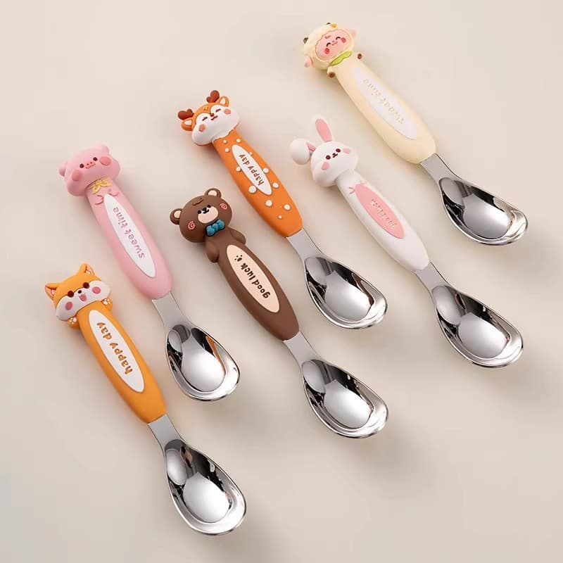 Yuanbao spoon children's household 316 stainless steel toddler baby baby food feeding small spoon special for feeding