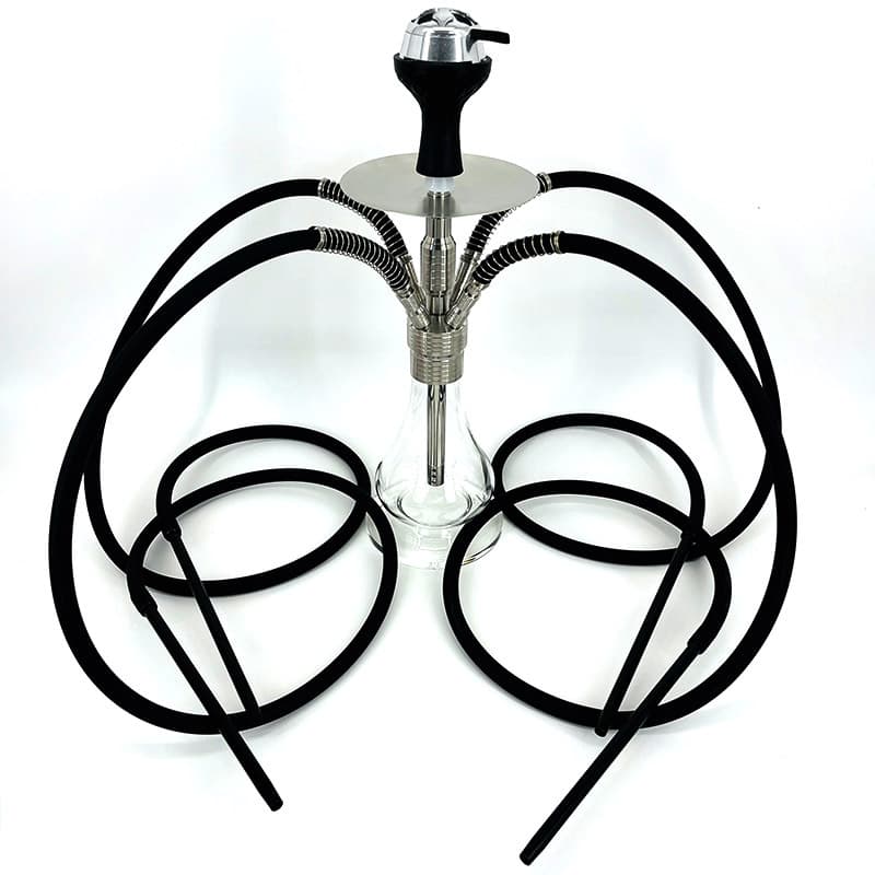Factory Arabic Hookah Bar Double Four Pipe Stainless Steel Hookah Set German Quality