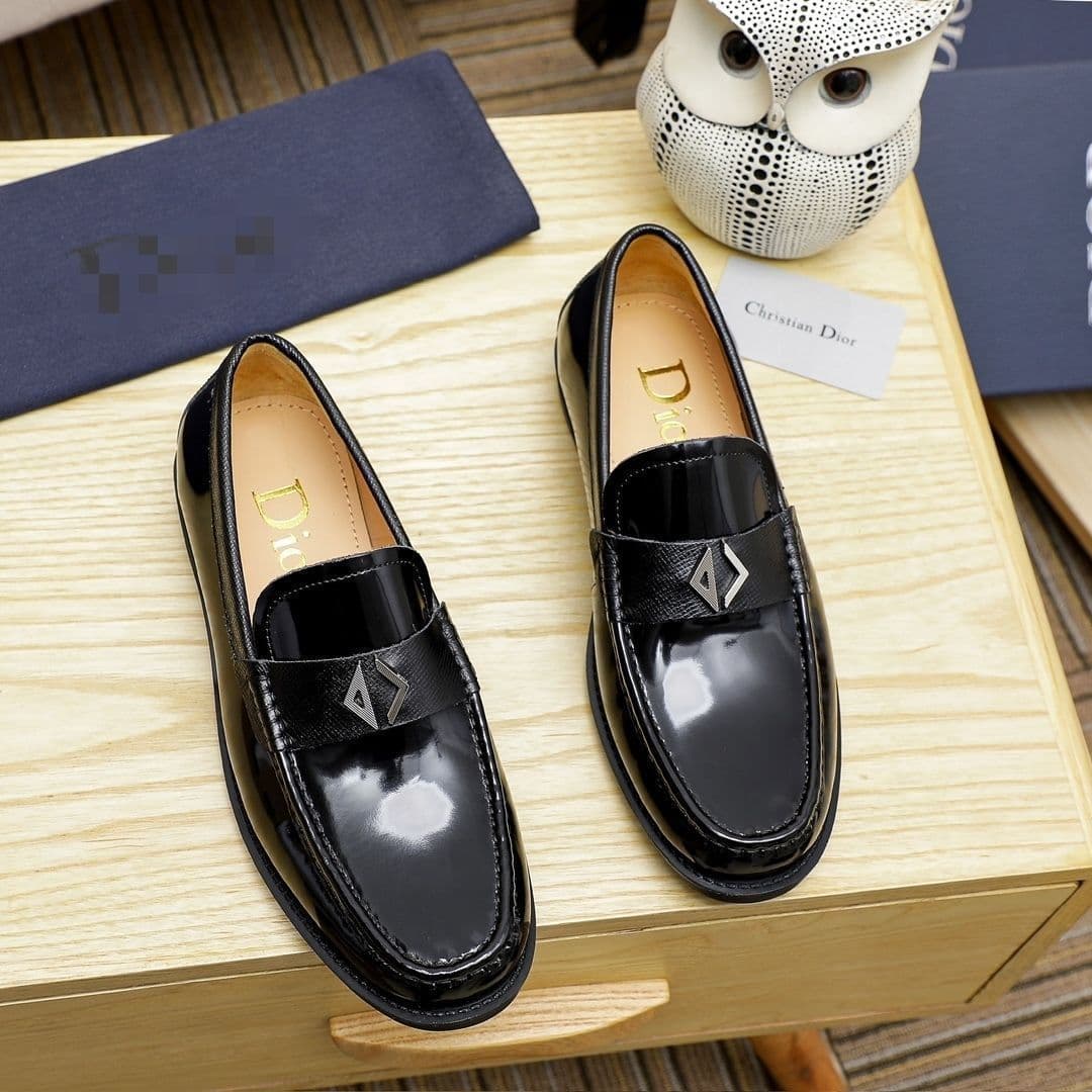 Men's Loafers Casual British Thick Sole Formal Leather Shoes Business Slip-on Genuine Leather