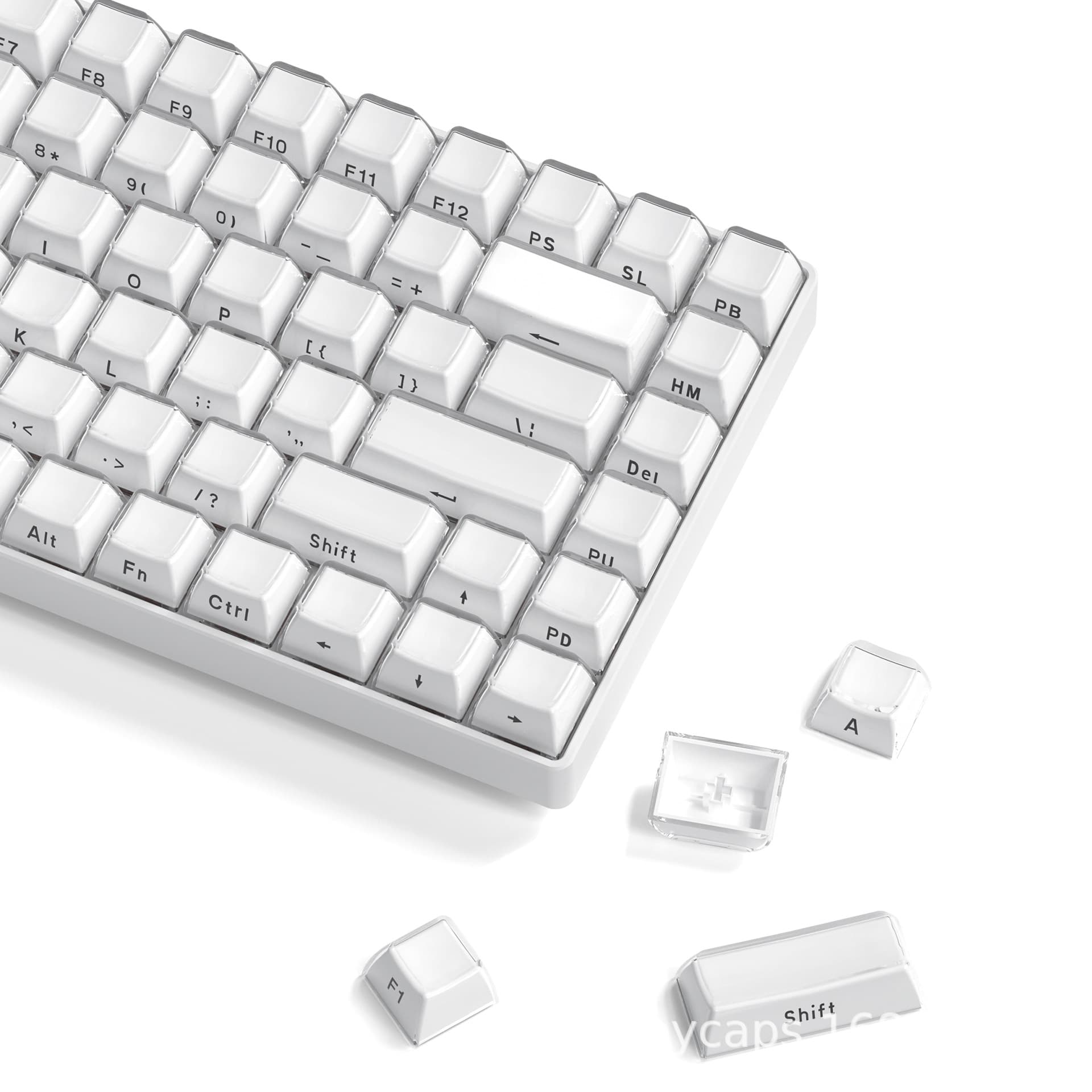 XVX crystal side-print white keycap, PBT material, optional Korean, Russian, Arabic, compatible with most machines