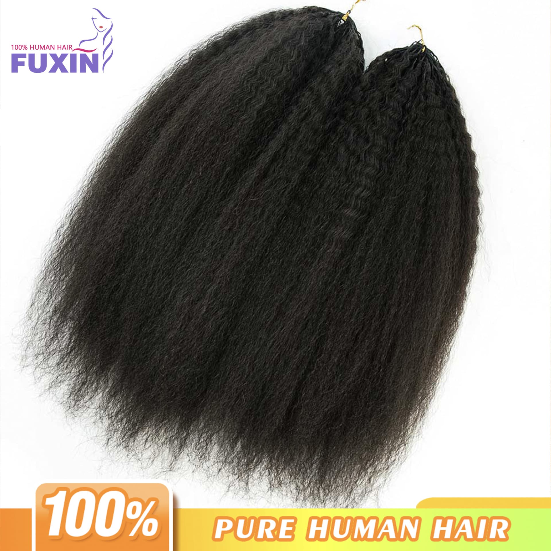 Kinky Straight Lightweight Crochet Human Hair Feather Human Hair