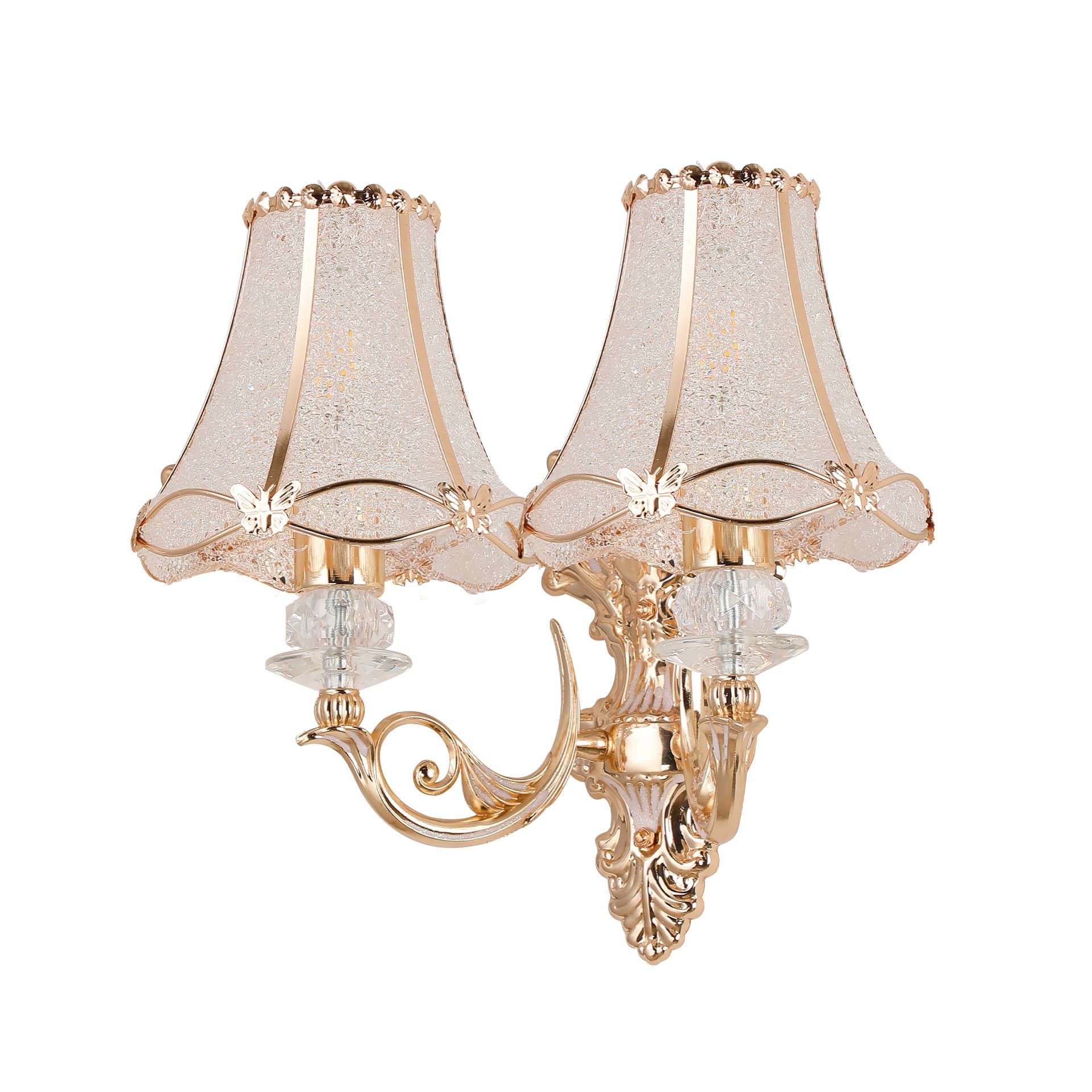 European simple glass living room TV wall room bedroom double bedside lamp KTV hotel room wall lamp