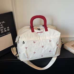 Large Capacity Bow Luggage Bag Travel Handheld Short Business Trip Travel Bag Gym Bag Lightweight Hospital Storage Bag