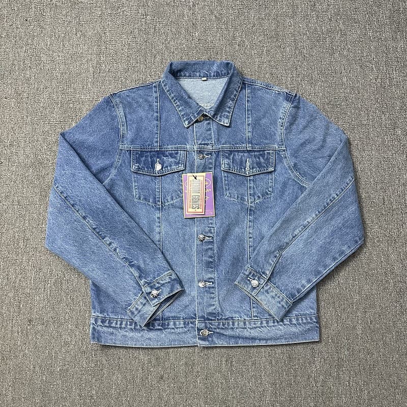 Beautiful and trendy Alcatraz casual suit high street men and women couple trendy denim jacket jacket loose-fitting jeans