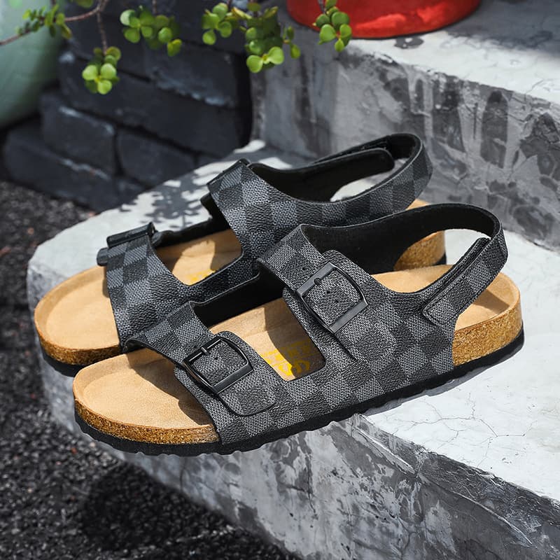 2026 Summer Sandals Flat Shoes Cork Sandals Men's Heel Sandals Flat Casual Shoes Beach Shoes Cork Sandals