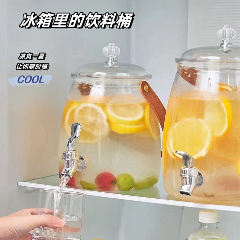 Cold kettle with faucet water set large capacity household cold kettle restaurant camping fruit tea cola drink bucket
