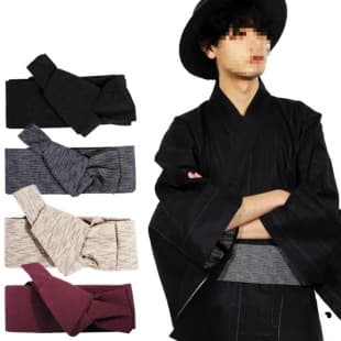 Japanese Gentleman Men's Kimono Shaped Corner Belt Magic Tape Belt Yukata Matching Belt Kimono Accessories Multiple Styles