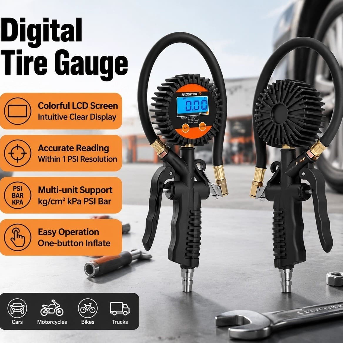 Tire Pressure Gauge 220psi Air Pressure Gauge Car Tire Pressure
