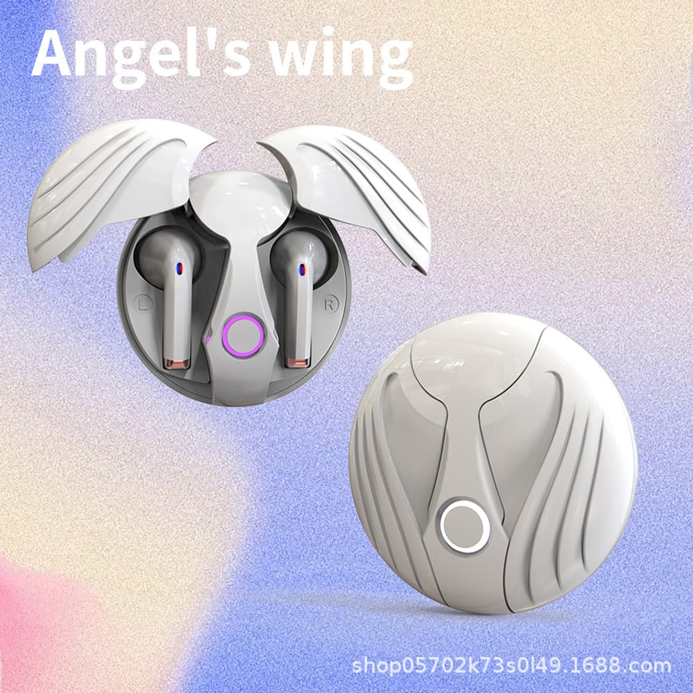 Earpods Angel Wings Wireless Bluetooth Earphones Long Battery Life HIFI Sound Quality Sports Gaming Earphones Official