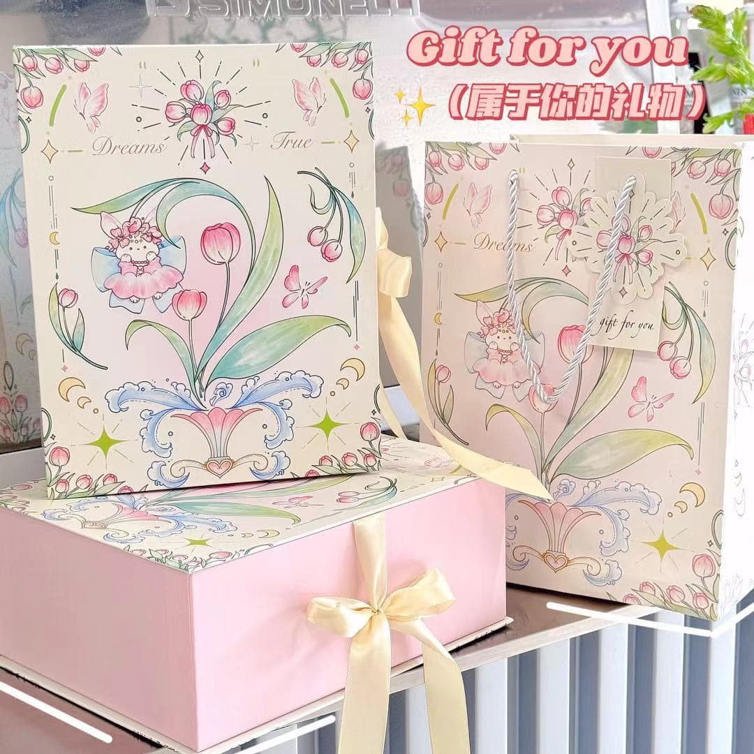 Ins tulip ribbon gift box, Valentine's Day gift box, empty box, best friend's birthday gift box, bulk purchase.