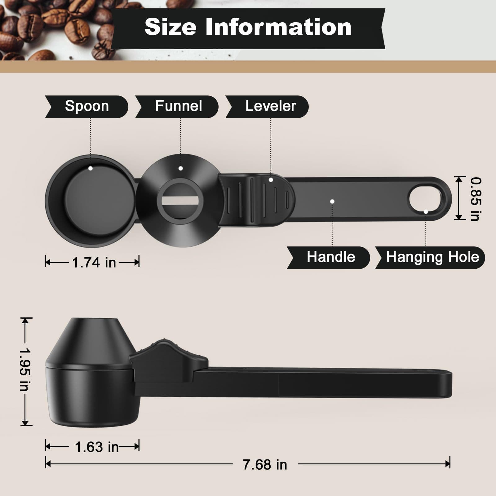 Cross-border new product Coffee Scoop creative coffee sliding spoon long handle large capacity coffee leak-proof round spoon