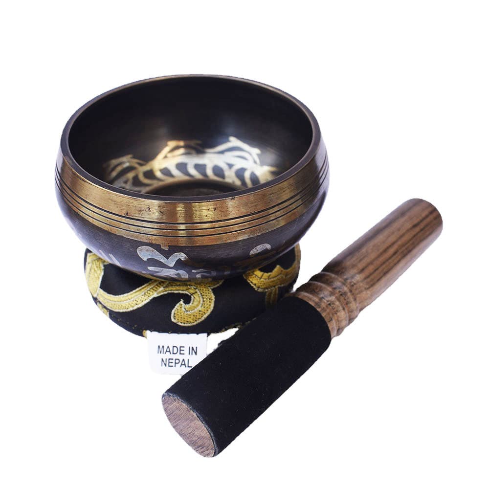 Nepal Sutra Black Bowl Cross-border Hot Sale Singing Bowl Mind-Calming Singing Bowl Yoga Healing Meditation Feng Shui Ornament