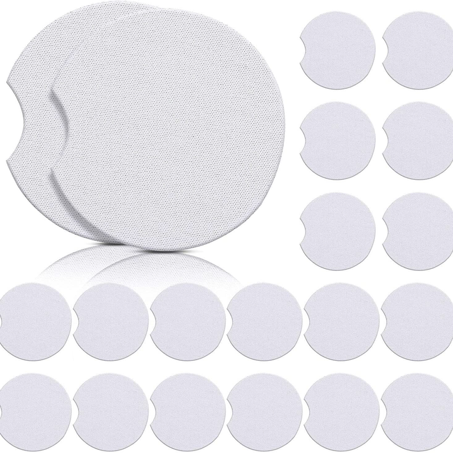 Foreign trade cross-border in-stock pure white neoprene coffee cup car coasters, car coaster with printing