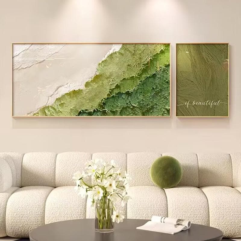 Minimalist style textured abstract wall art for sofa background, modern simple mural 60x160