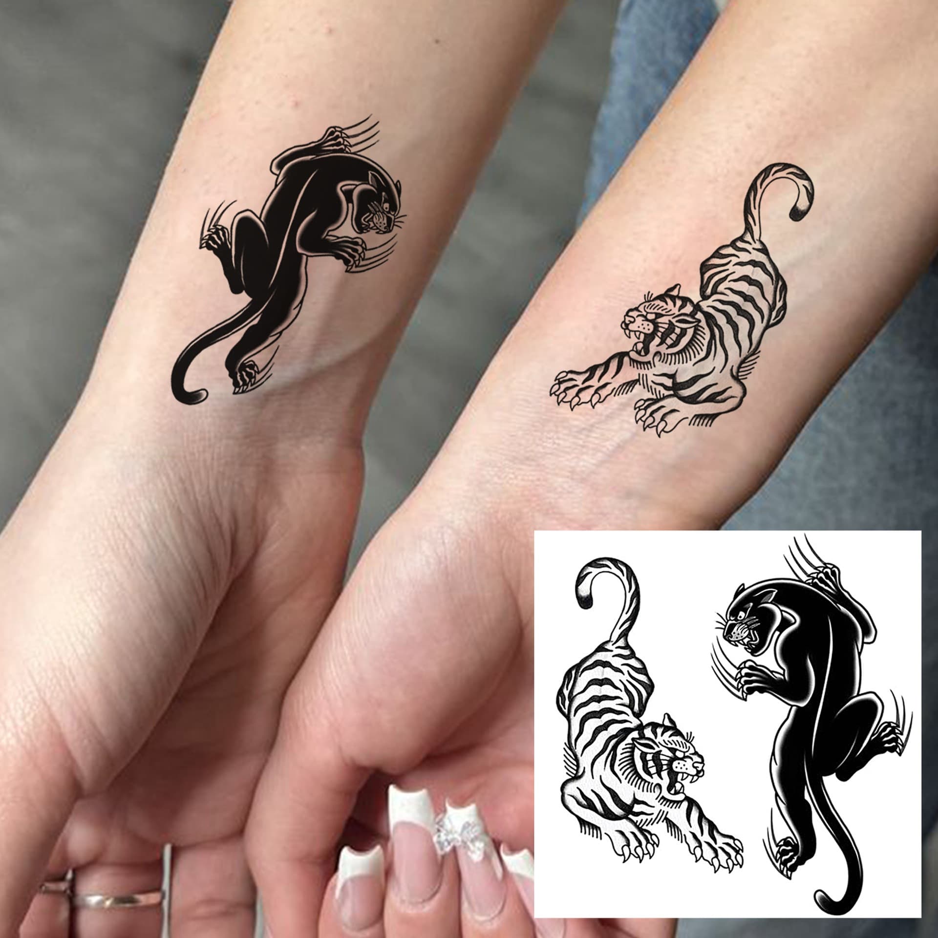 Cross-border New Product Puppy Animal Head Series Temporary Tattoo Hand Back Tattoo Sticker Lion Head Amazon Tattoo
