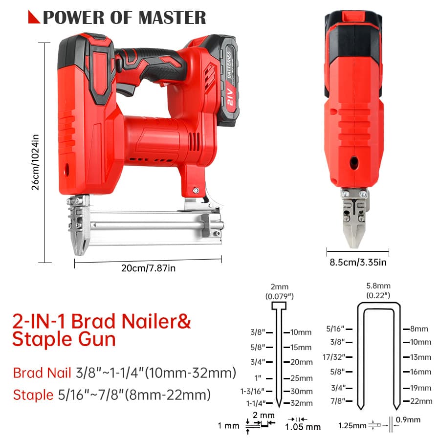 Lithium Nail Gun X-F32/9022, Nail Gun 2-in-1 Dual-Use Model for Direct Nails F32 and 9022