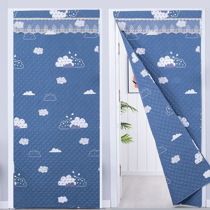 Thickened cotton door curtain for winter cold protection, bedroom warmth, no-drill home windproof air conditioning partition curtain wholesale.