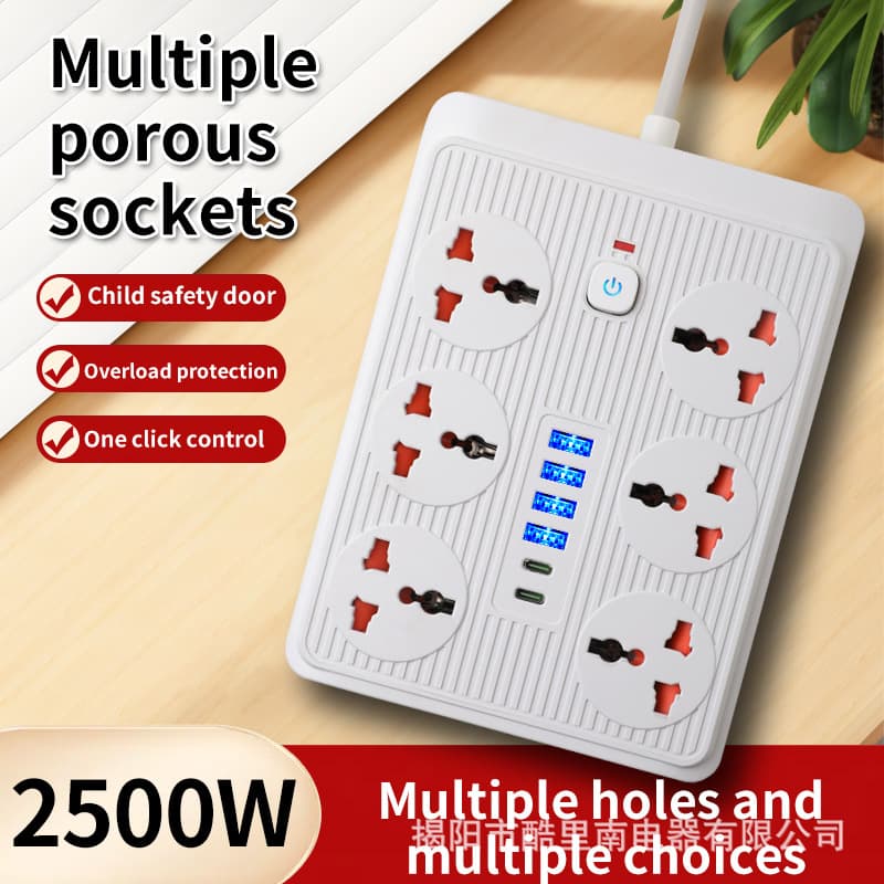 British Standard USB Smart Power Strip for Cross-border Home Use with Cable, Amazon Extension Board with Multiple Outlets