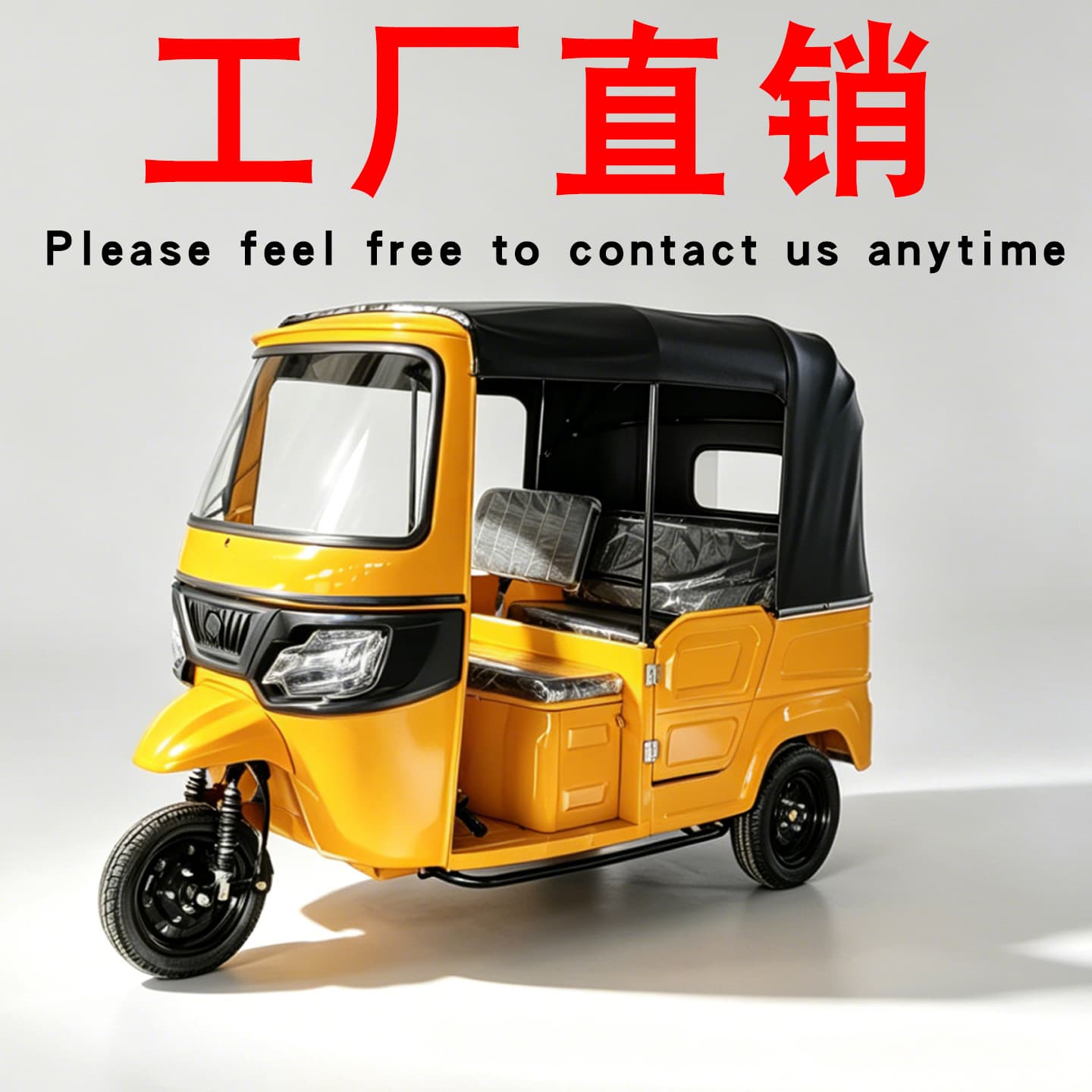 TukTuk Three-Wheeled Passenger Vehicle for Export to Africa and Southeast Asia, Tuk-Tuk Taxi Direct from Factory