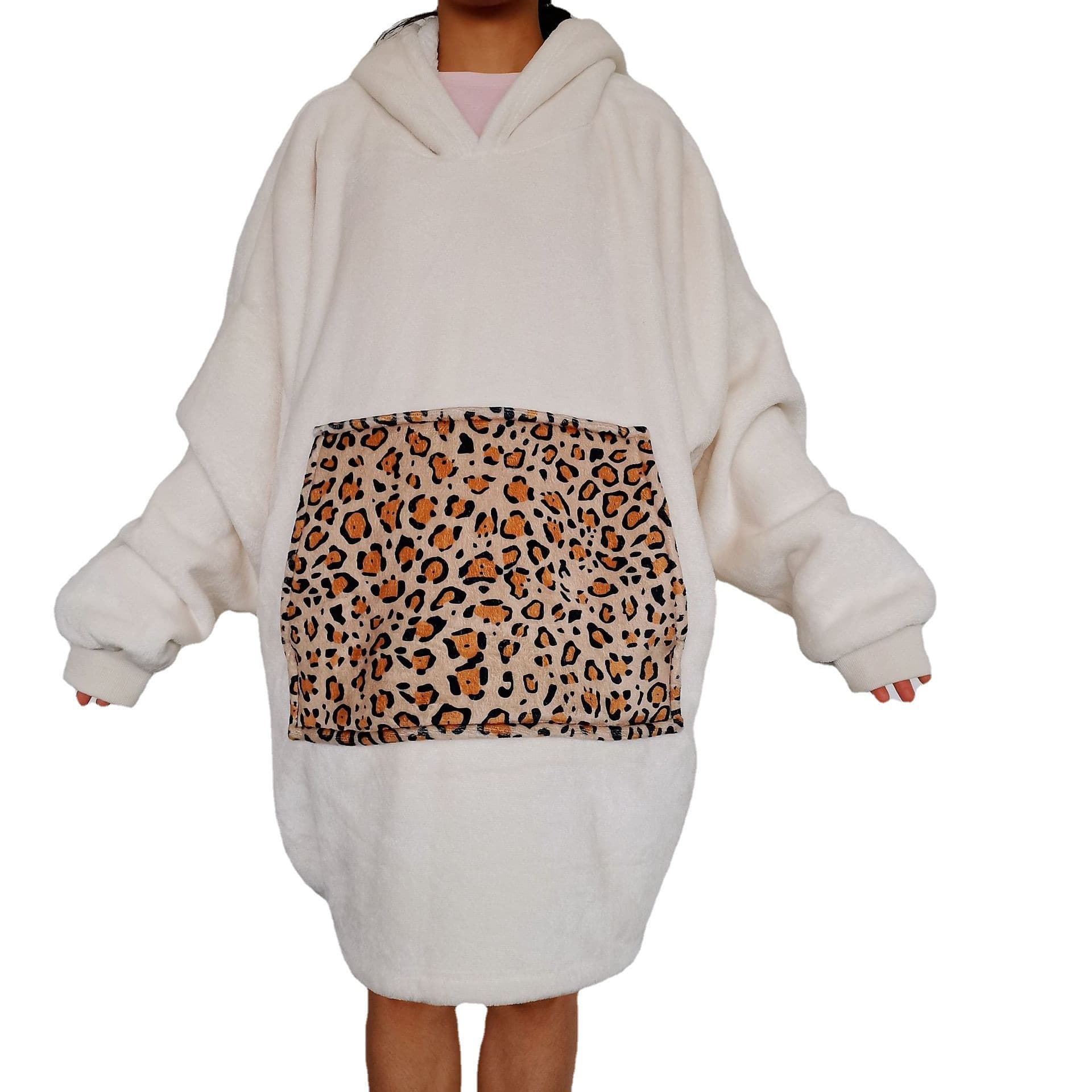 Cross-border Exclusive Patchwork Lazy Blanket Hooded Pullover TV Blanket Cold-proof Warm Home Sleepwear Customizable