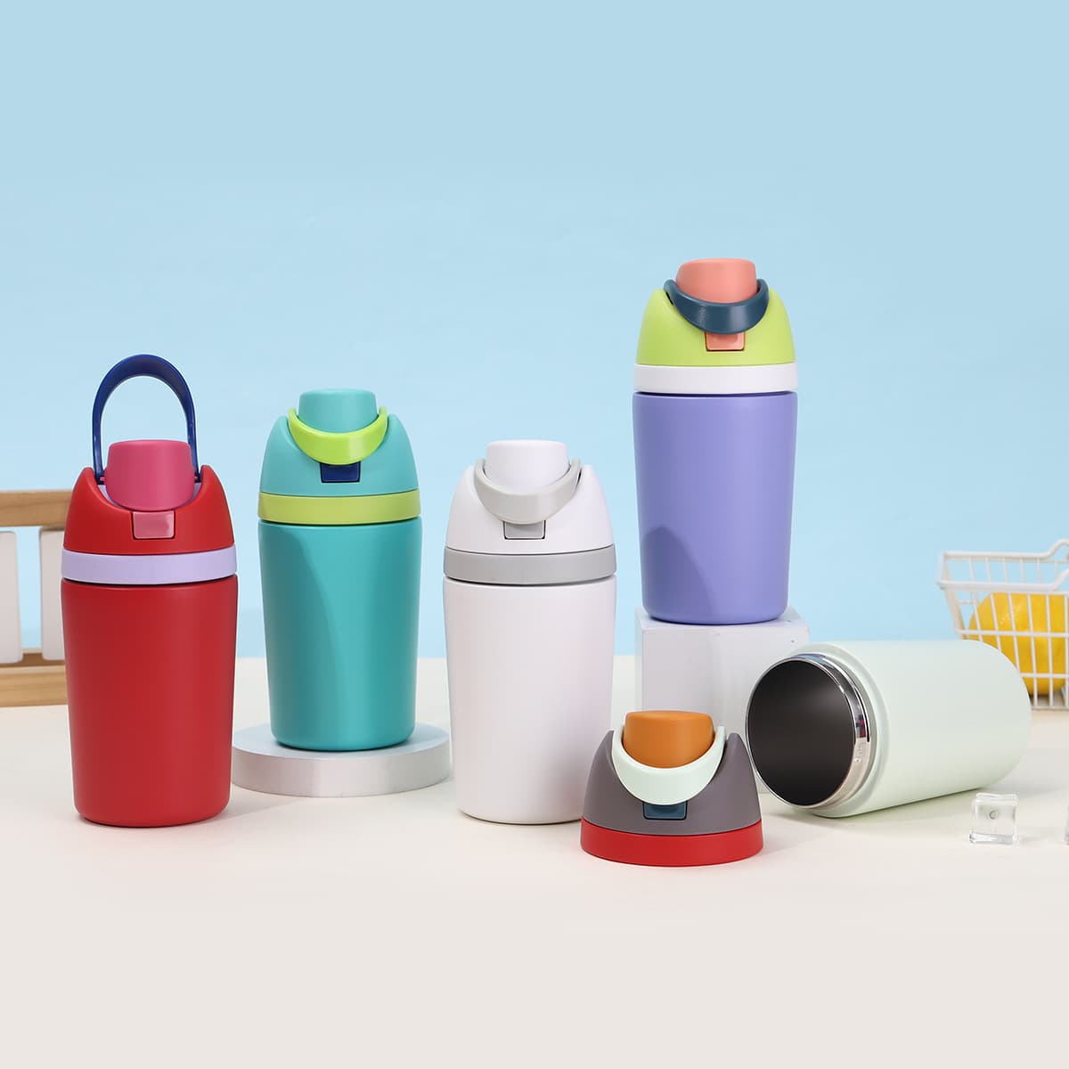 Cross-border hot selling 12oz fruit cup mini children's stainless steel thermos cup outdoor portable double drink sports pot wholesale