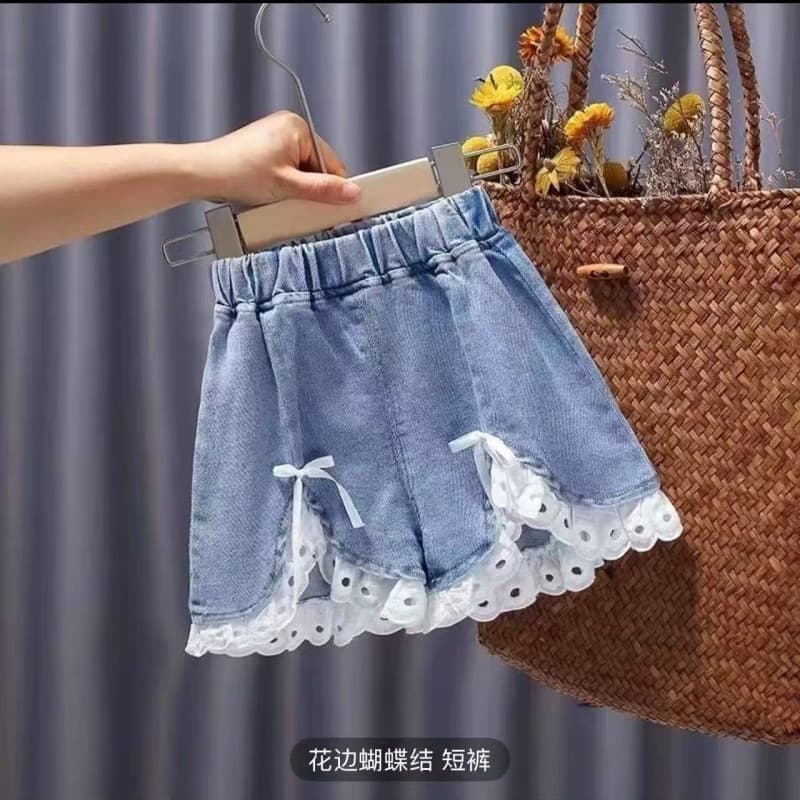 Summer Girls' Pants New Fashion Lace Jeans Casual Shorts for Kids
