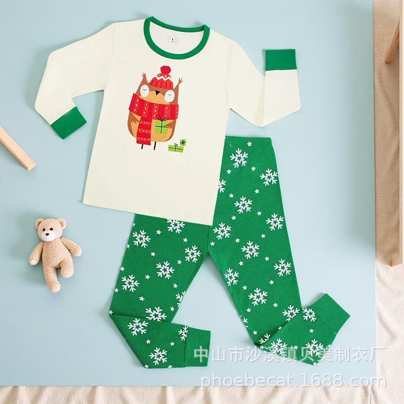 Kids' Homewear Pajama Set for Boys and Girls, A-Class Pure Cotton Casual Printed Underwear Set from Export Source Factory