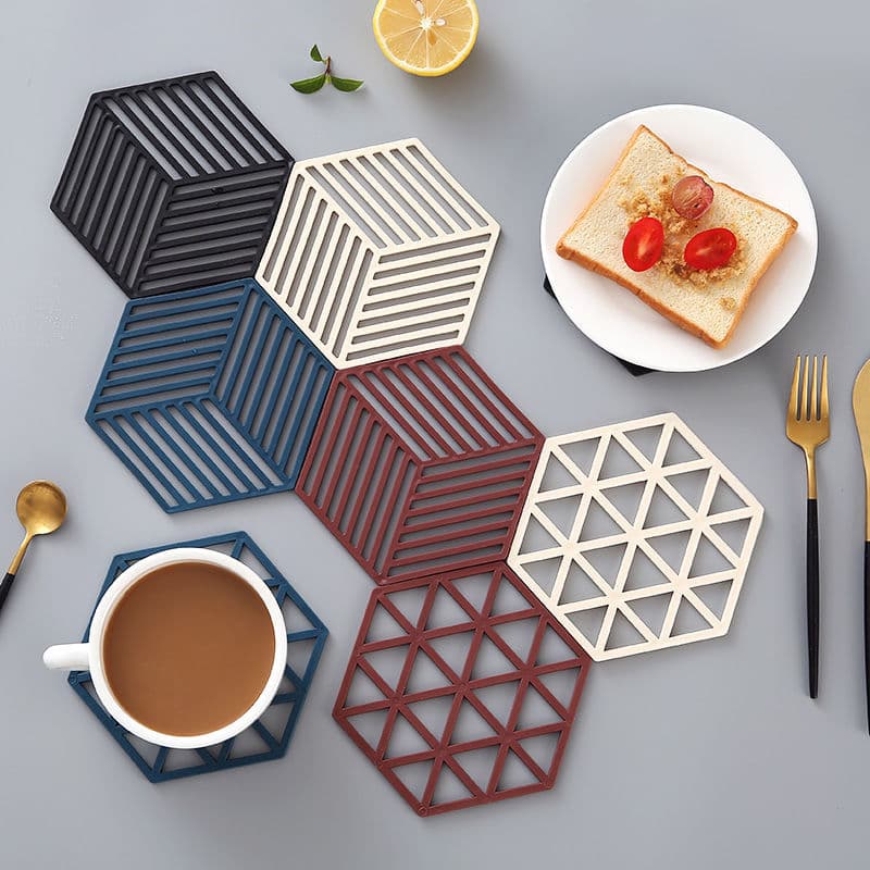 Silicone Table Mat Heat Insulation Mat Nordic Style Mat Bowl Mat Household Kitchen Pot Mat Plate Mat Coaster Vegetable Mat Placemat