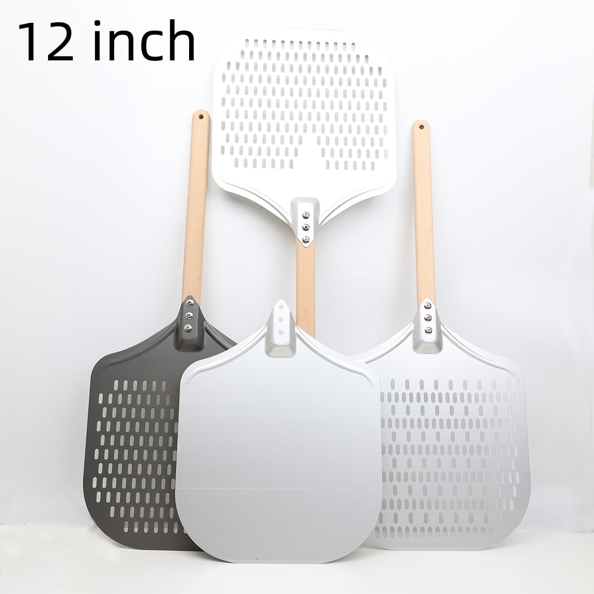 New foreign trade product 12-inch square pizza shovel transfer shovel hard film punching shovel European package shovel anode straight edge flat bottom shovel