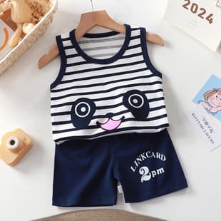 New Vest Children's Fashion Set Baby Top Sleeveless Shorts Summer