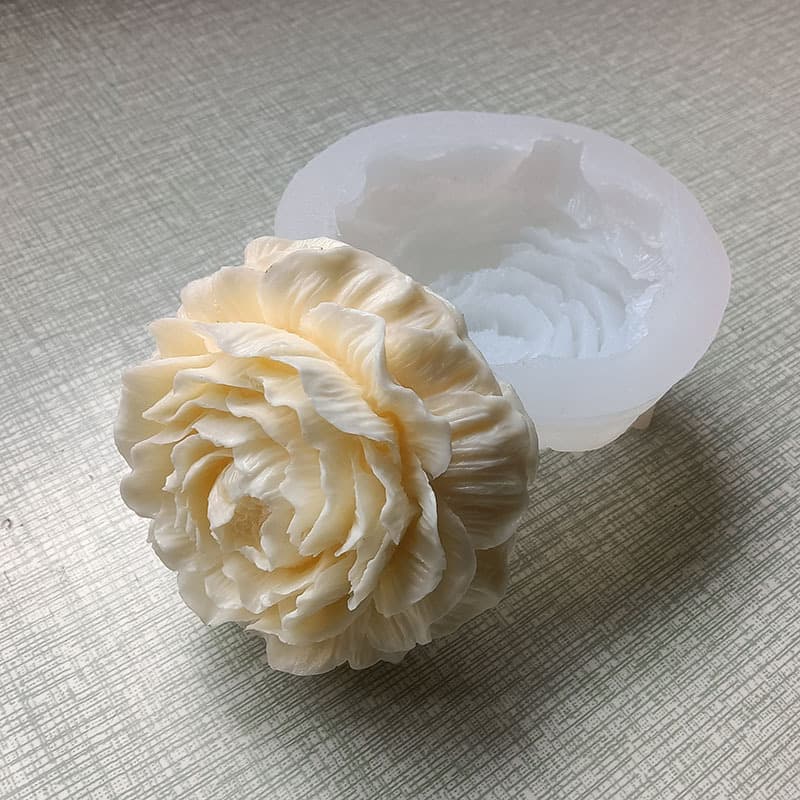 Soap Mold 3D Peony Aromatherapy Candle Silicone Ornament Plaster Handmade Rose Fondant Cake Baking Tool