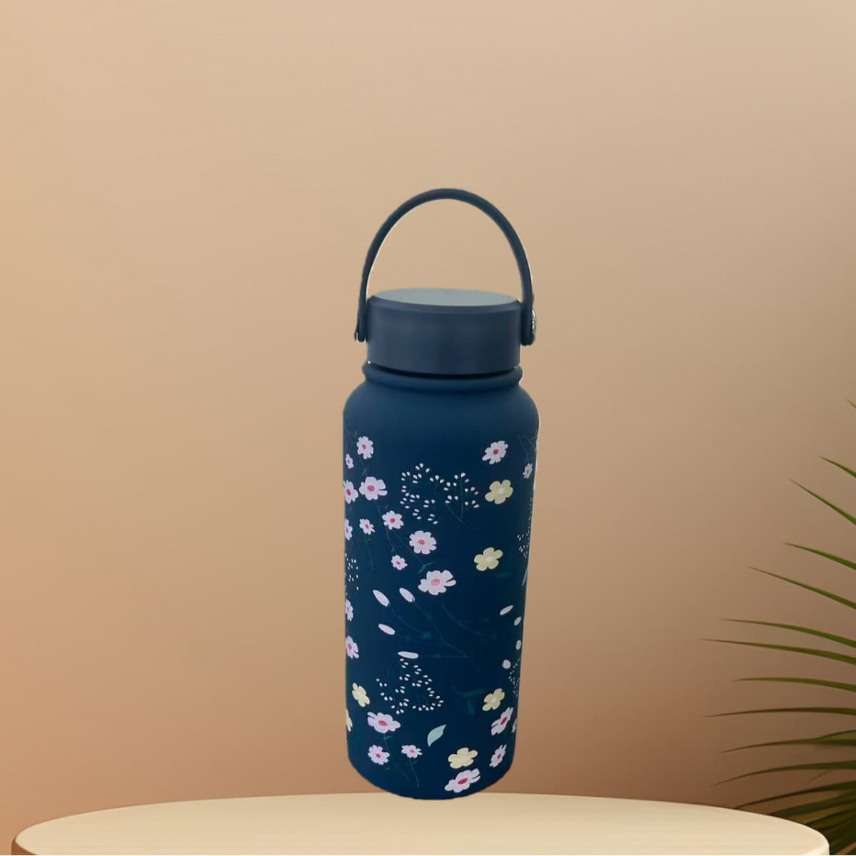 Large Capacity 304 Stainless Steel Insulated Mug with Handle, Cross-Border Printed Design