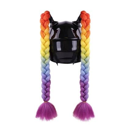 Wig Helmet Decoration Braids Ponytail Dreadlocks Motorcycle Full Helmet Delivery Rider Suction Cup 60cm Delivery Rider