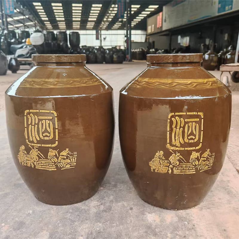 Manufacturer Direct Earthenware Wine Jar Storage Ceramic Jar Cellar Wine Jar Pottery Vat Thickened 400 Jin 300 Jin