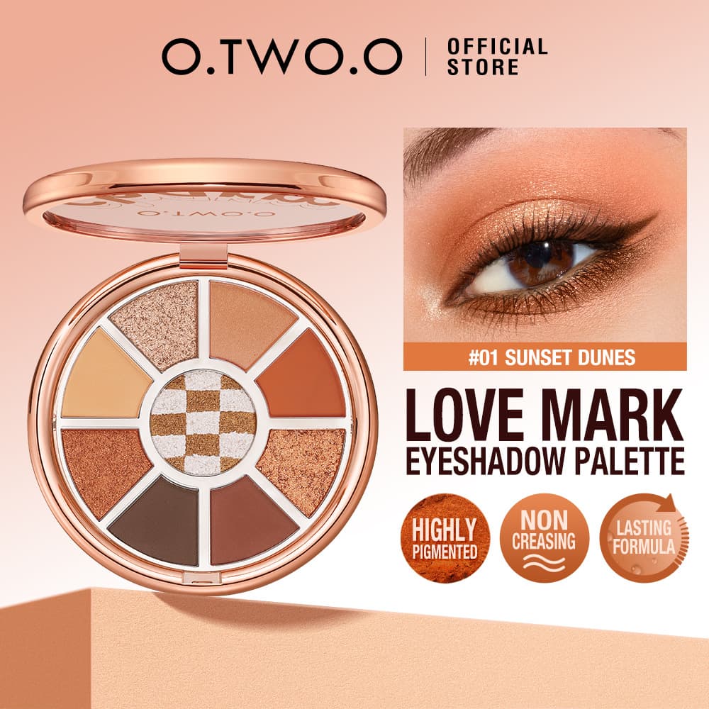 O.TWO.O Love Color Mark Nine Color Eyeshadow Palette SC066 Matte Pearlescent Earth Color Eyeshadow Palette SC042