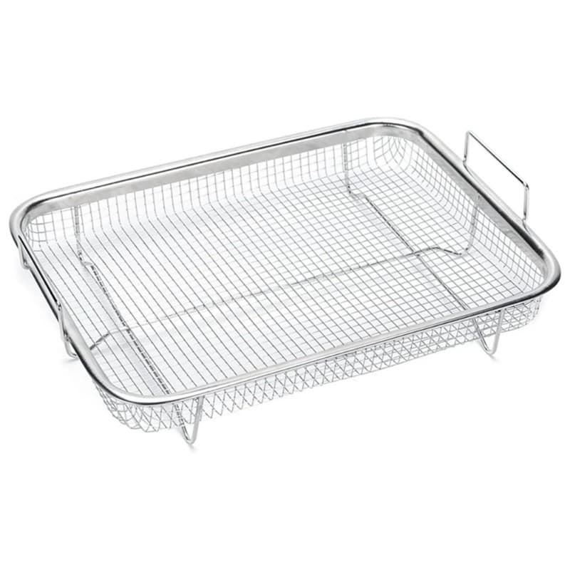 Stainless Steel Grill Basket Air Fryer Accessories Frying Basket Baking Oven Tray Outdoor BBQ Grill Pan
