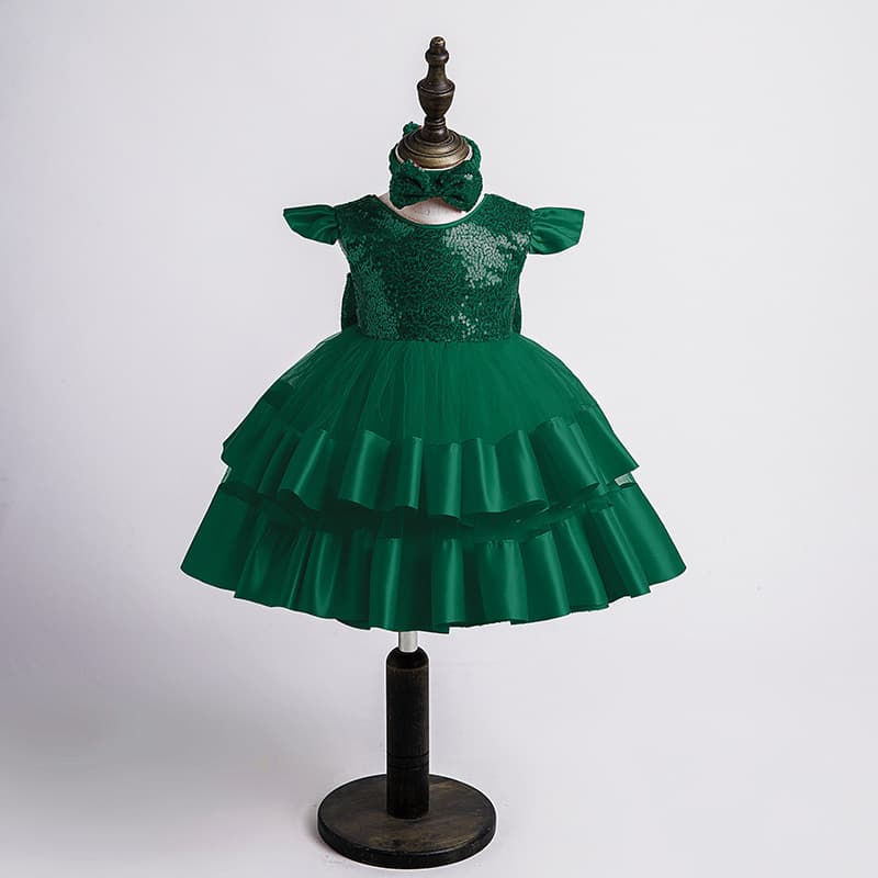New European and American Children's Princess Dress, Tulle Puffy Skirt, Girls' Gown, Host Performance Costume