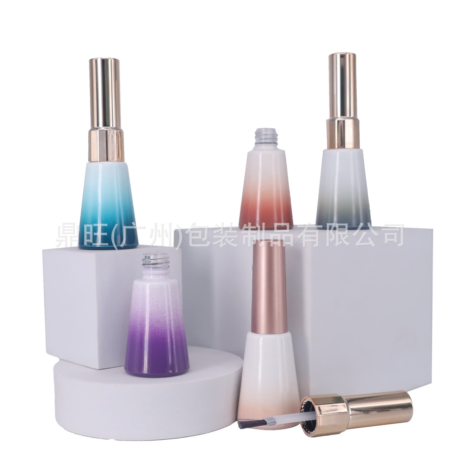 Factory Supply 11ml Spray Electroplated Nail Gel Refill Bottle Nail Polish Empty Bottle Matching Nail Gel Cap Brush