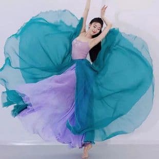 2023 New Square Dance Costume Chiffon Long Skirt Half Skirt Classical Ethnic Latin Dance Performance Outfit Adult Women