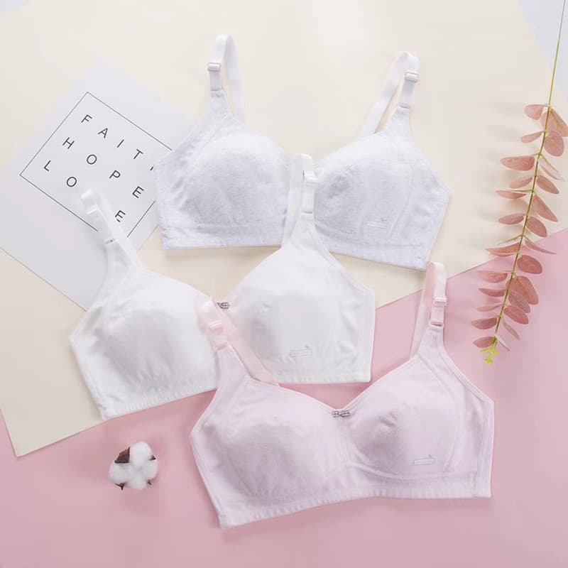 Girls' Cotton Training Bra for Puberty, Elementary and Middle School Students, Teenager Bra