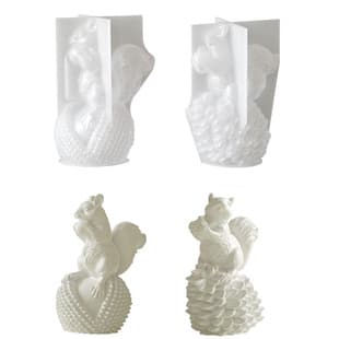 Easter 3D Hazelnut Squirrel Scented Candle DIY Standing Pinecone Squirrel Plaster Resin Silicone Mold